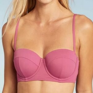 Shade & Shore Light Lift Bralette Bikini Top in Pink Size 34D #
